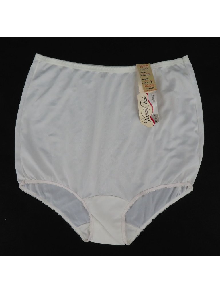 Vintage Vanity Fair Womens 7 Pechglo Solid White 16001 Panty Nylon Blend New Nos